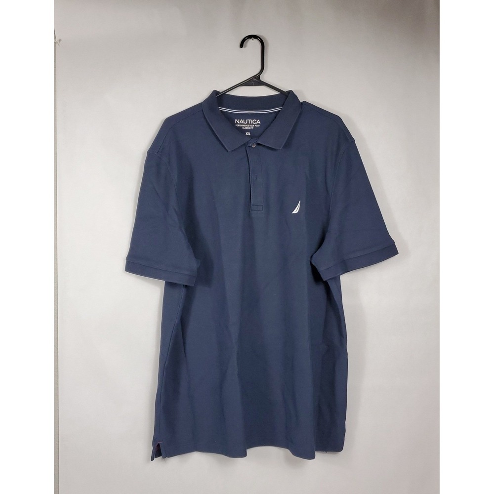 Nautica Mens Performance Deck Polo Shirt Navy Blue Classic Fit XXL Short Sleeve